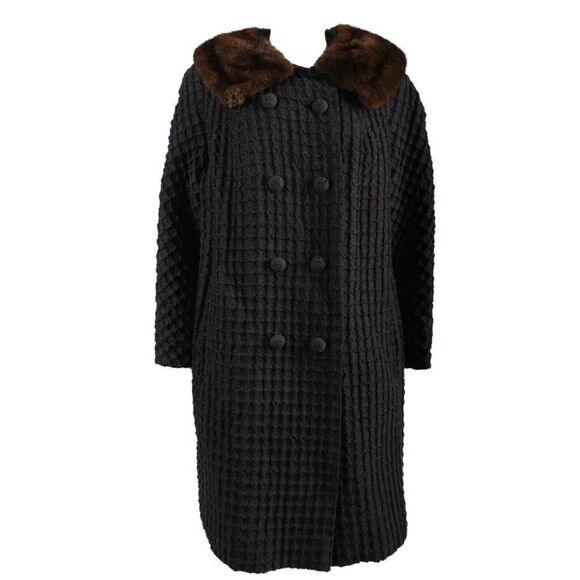 Vintage 40s 50 Tissus Hurel Paris French Coat Gray - Picture 1 of 12